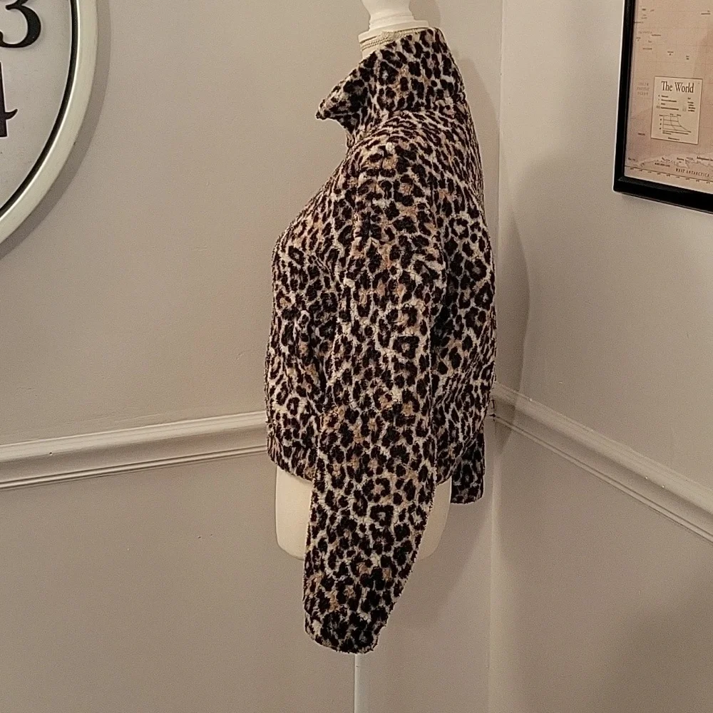 American Eagle Cheetah Print Cropped Jacket‎ Womens XS